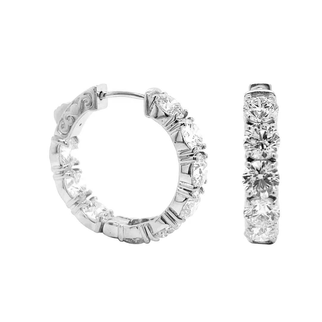 18K White Gold Hoop Earrings