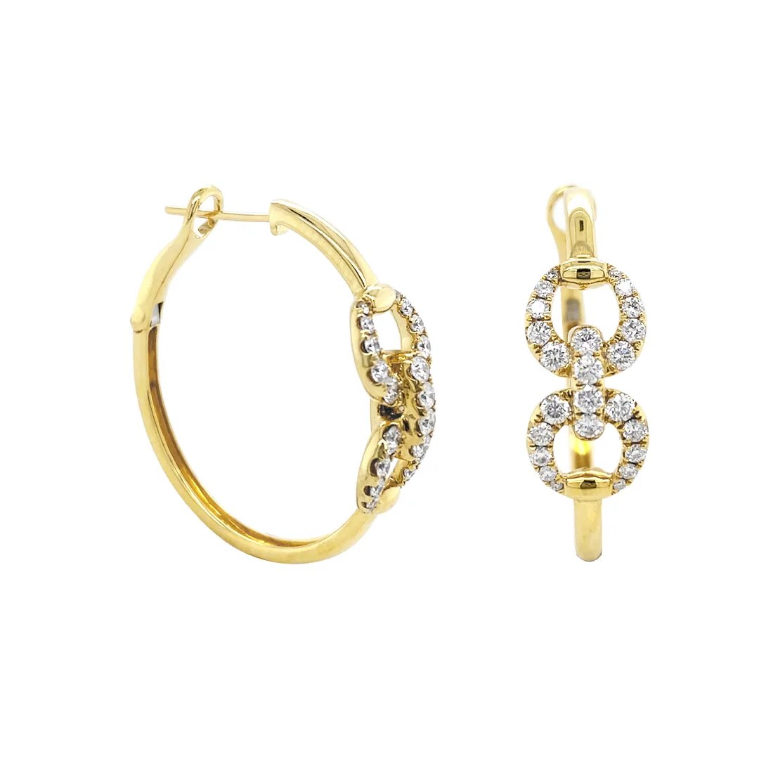 18K Yellow Gold Hoop Earrings