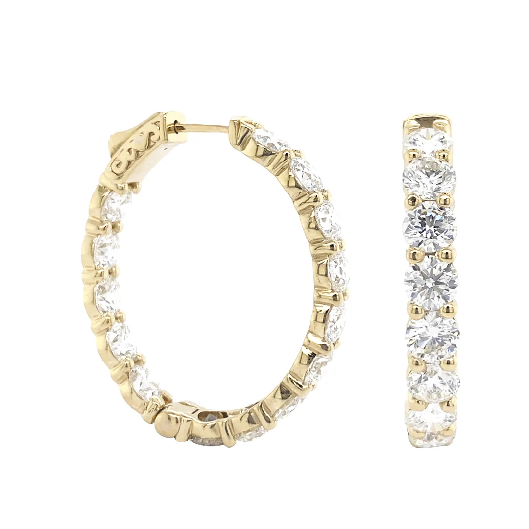 18K Yellow Gold Hoop Earrings