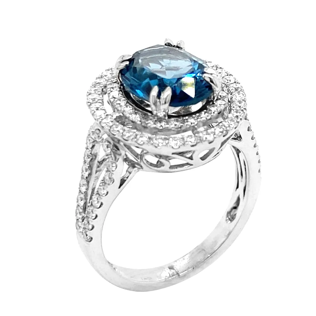18K White Gold Tourmaline Ring