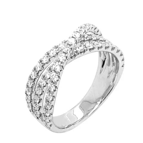 18K White Gold Diamond Band