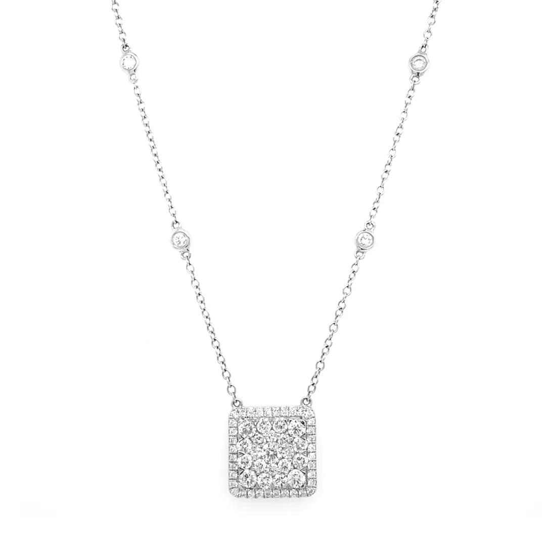 18K White Gold Diamond Necklace