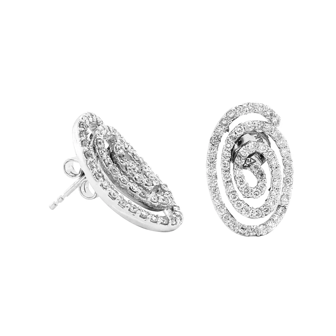 18K White Gold Diamond Earrings
