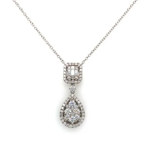 18K White Gold Diamond Necklace