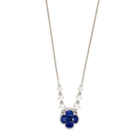 18K White Gold Sapphire Necklace