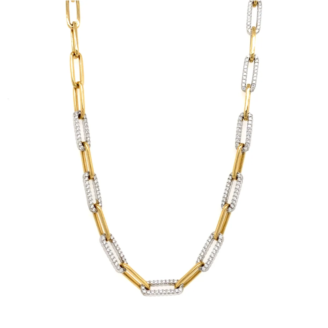 18K Two-Tone Gold Diamond Necklace