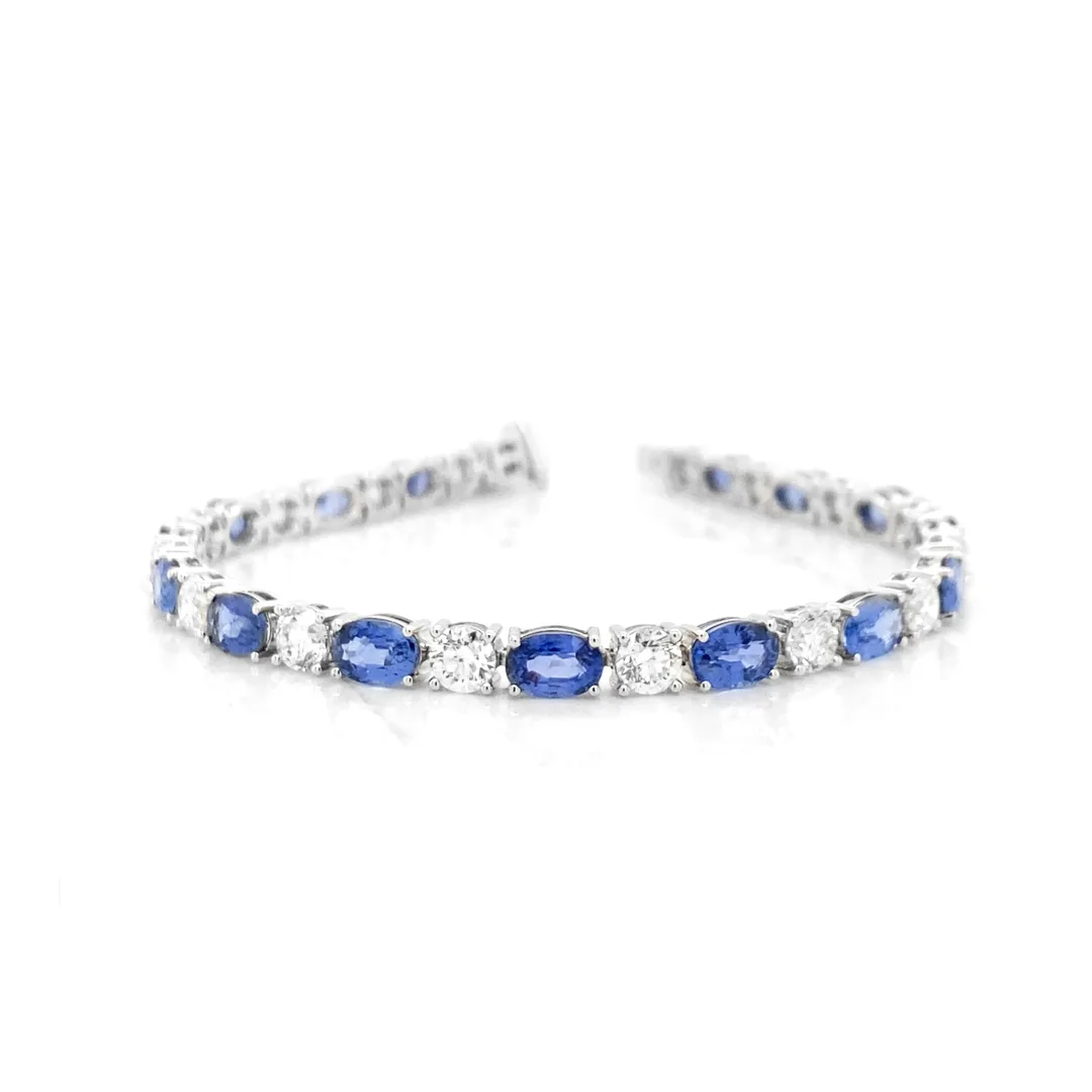 18K White Gold Sapphire Bracelet