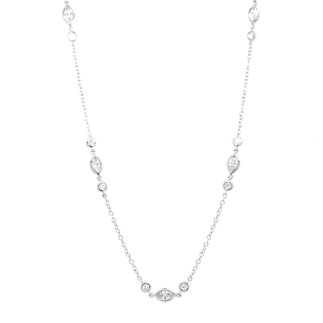 18K White Gold Diamond Necklace