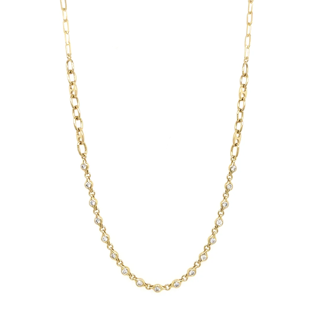 18K Yellow Gold Diamond Necklace