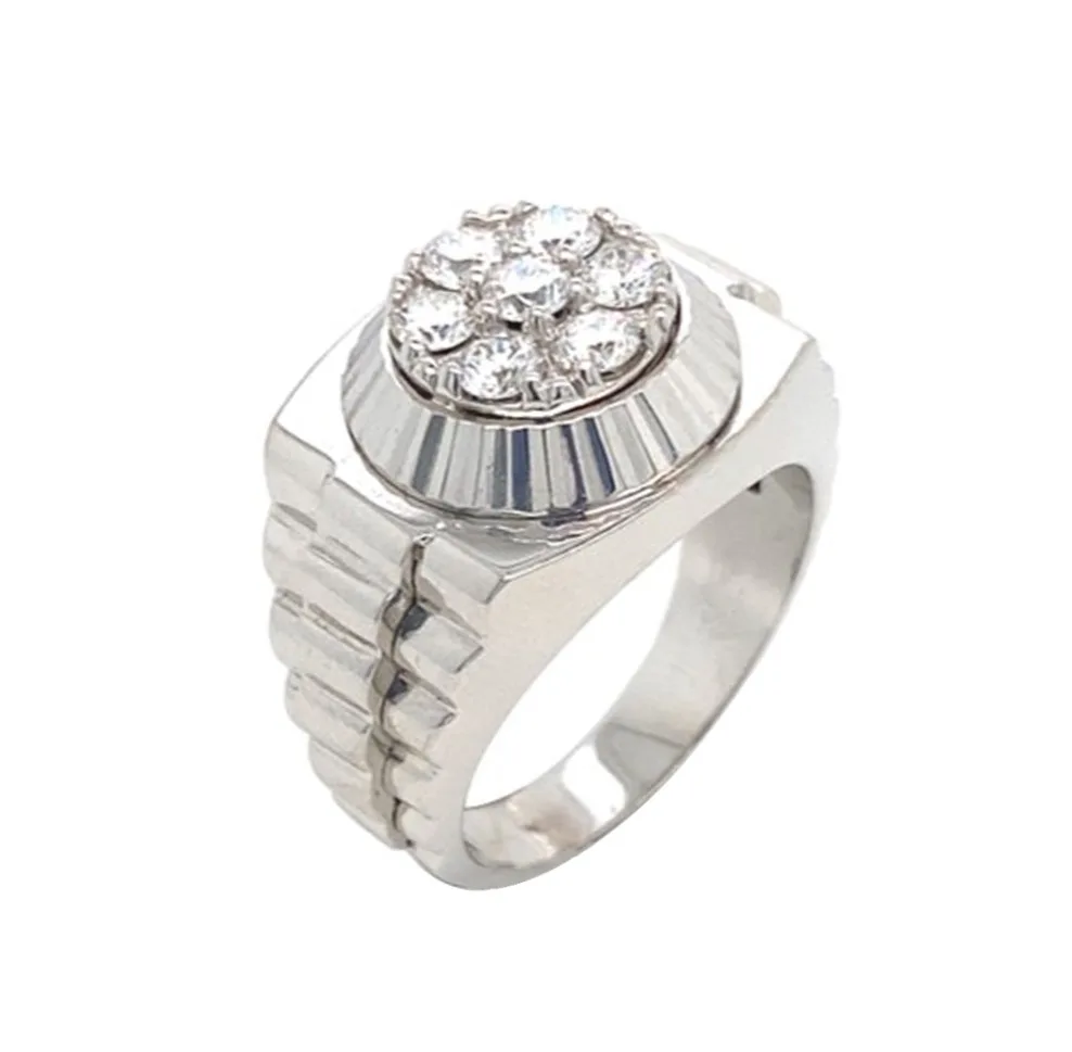 18K White Gold Diamond Men’s Ring