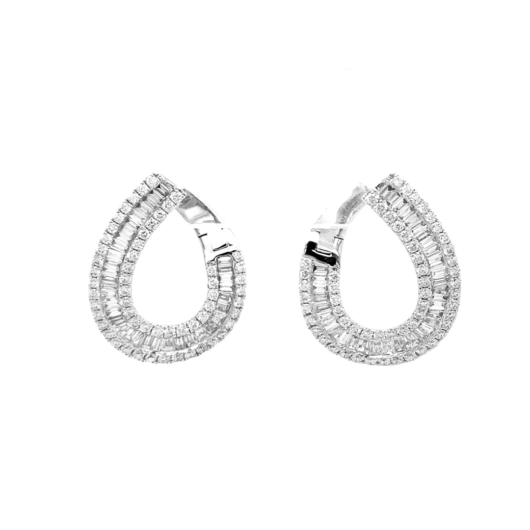 18K White Gold Diamond Earrings