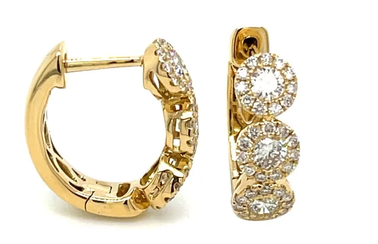 18K Yellow Gold Huggie Earrings