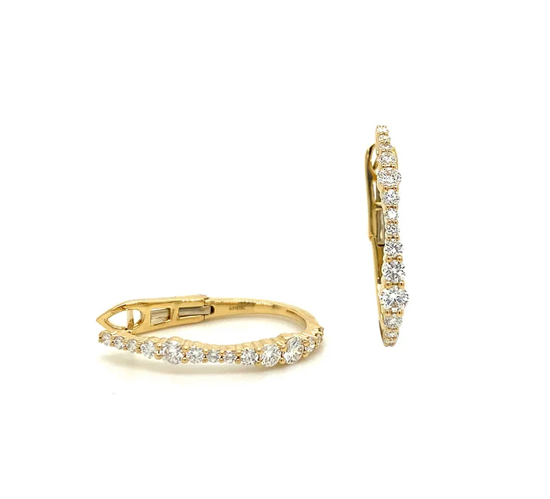 18K Yellow Gold Hoop Earrings