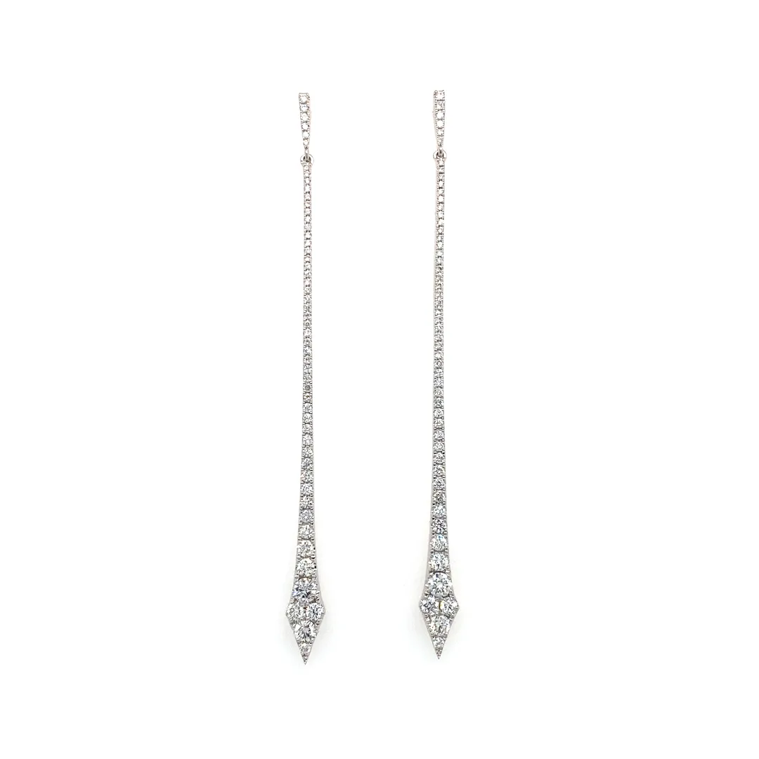 18K White Gold Diamond Earrings