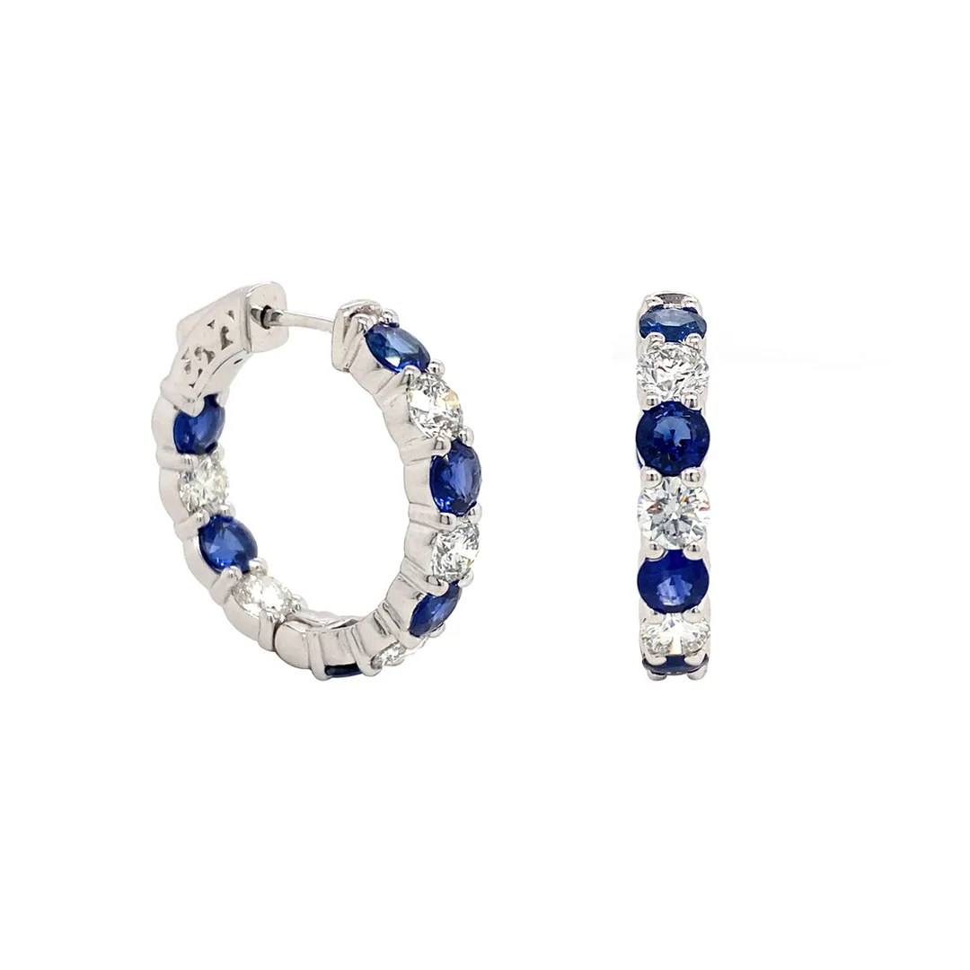 18K White Gold Sapphire Earrings