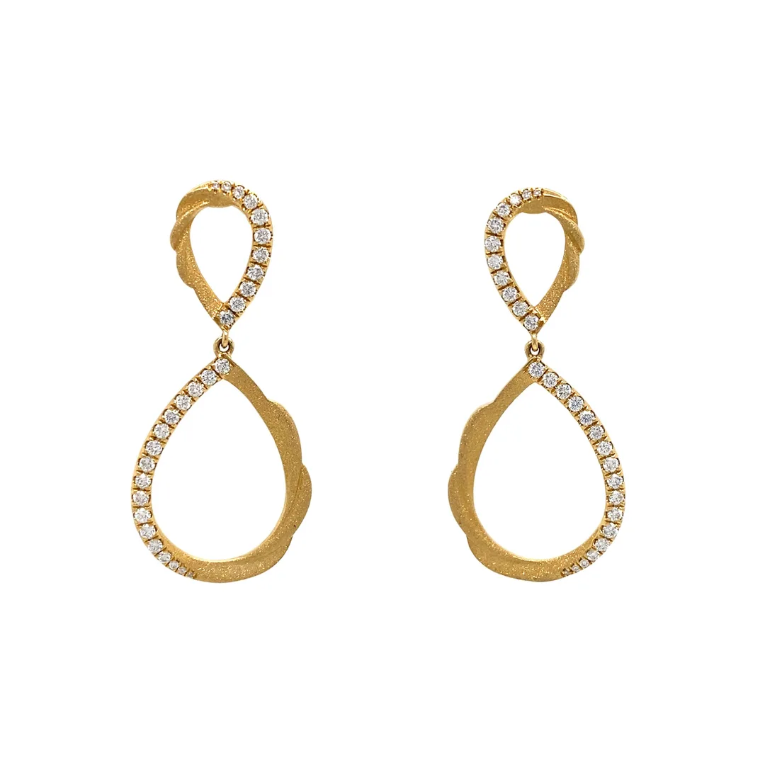 18K Yellow Gold Diamond Earrings