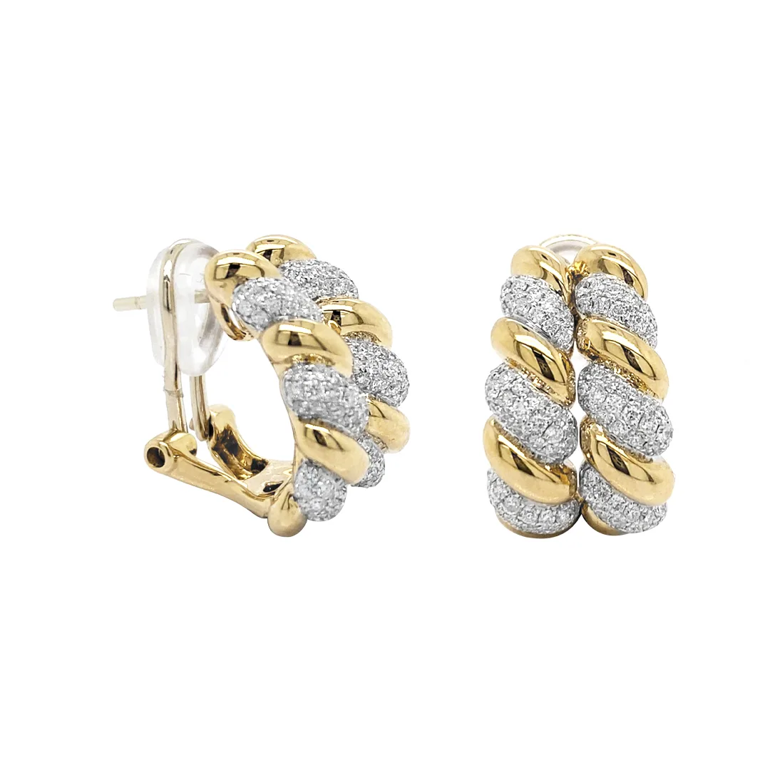 18K Yellow Gold Huggie Earrings