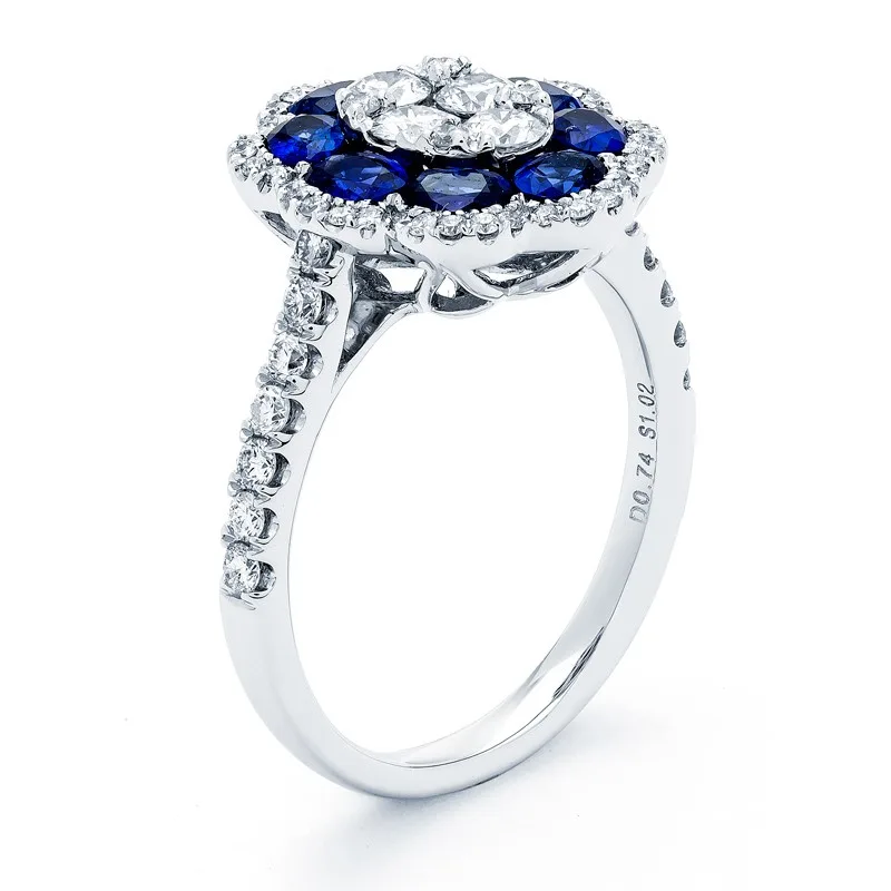 18K White Gold Sapphire Ring