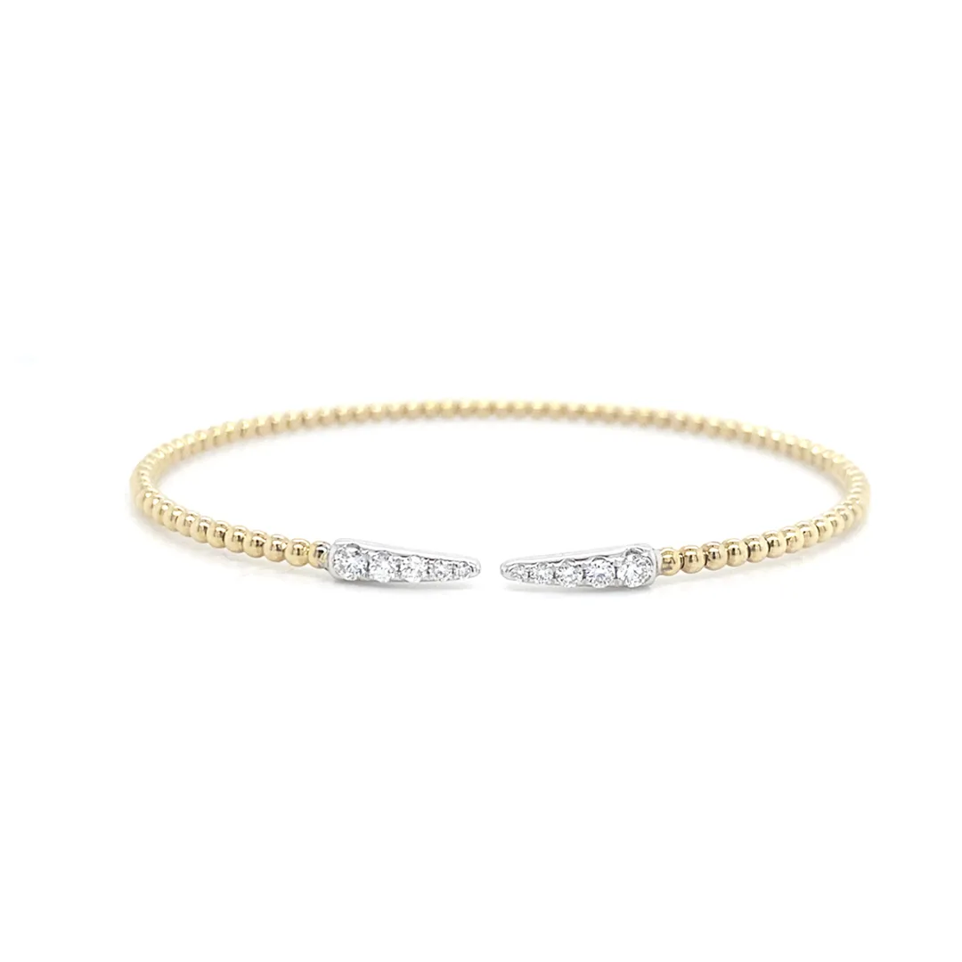 14K Two-Tone Gold Diamond Bangle