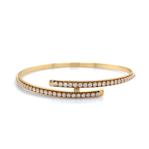 18K Yellow Gold Diamond Bangle