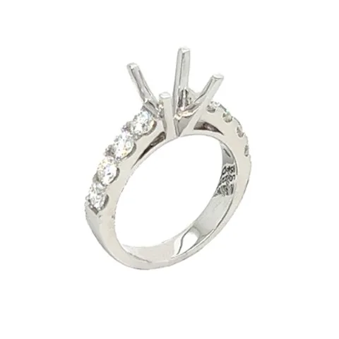 18K White Gold Semi Mount Ring