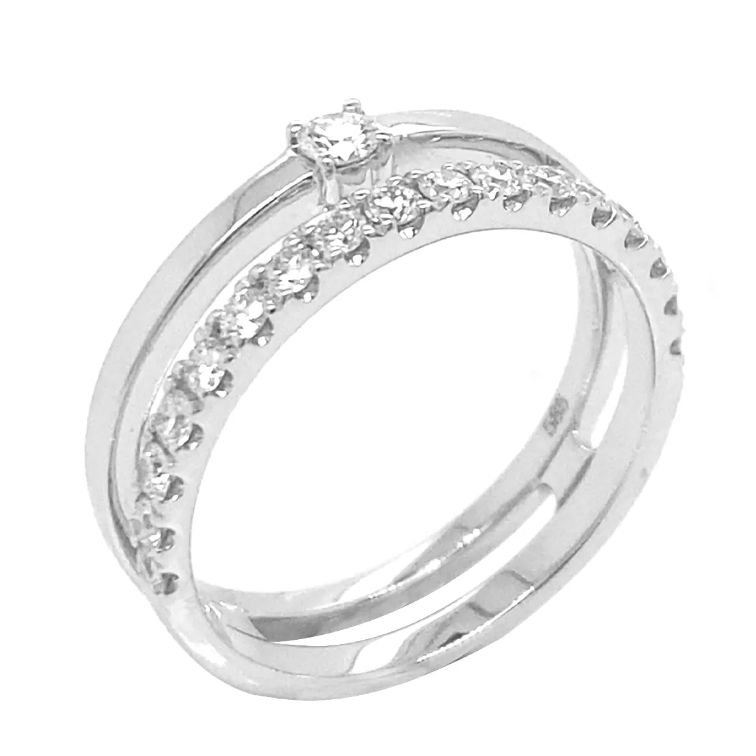 14K White Gold Diamond Ring