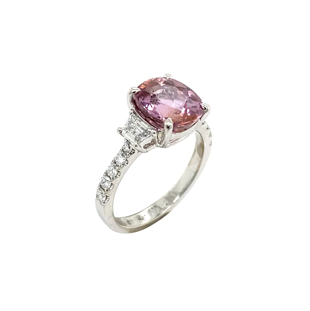 18K White Gold Pink Tourmaline Ring