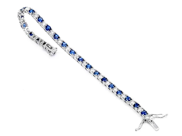 18K White Gold Sapphire Tennis Bracelet