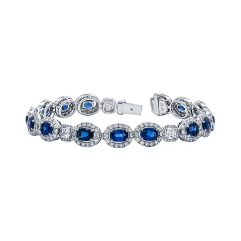 18K White Gold Sapphire Bracelet