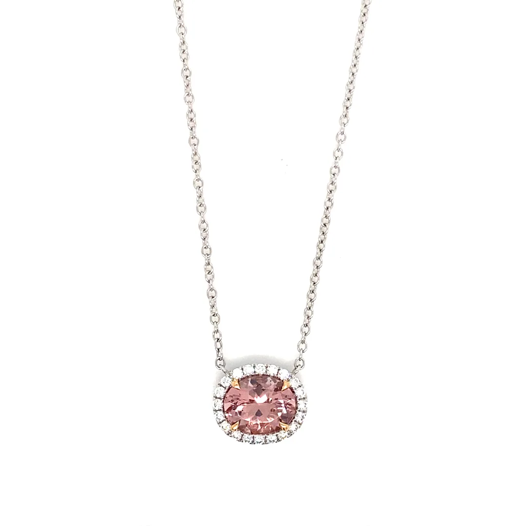 18K Two-Tone Gold Morganite Necklace