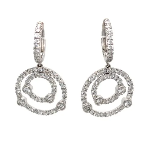 18K White Gold Diamond Earrings
