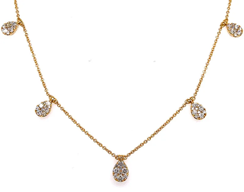 18K Yellow Gold Diamond Necklace
