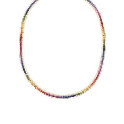 18K Rose Gold Fancy Sapphire Necklace