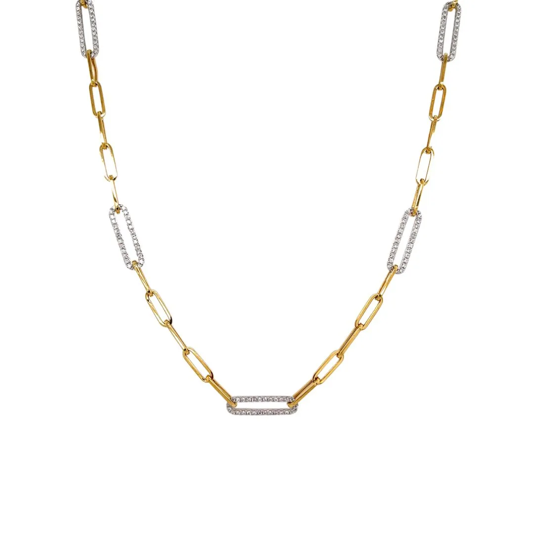 18K Two-Tone Gold Diamond Necklace