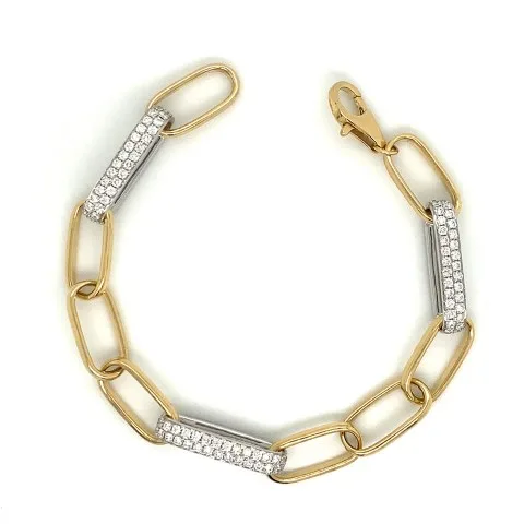 18K Two-Tone Gold Diamond Bracelet