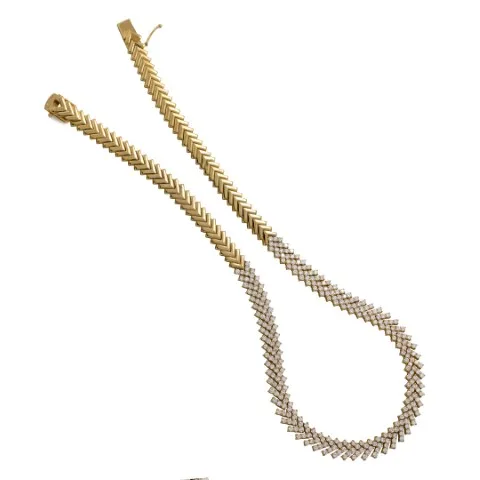 18K Yellow Gold Diamond Necklace