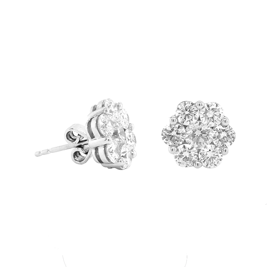 18K White Gold Diamond Earrings