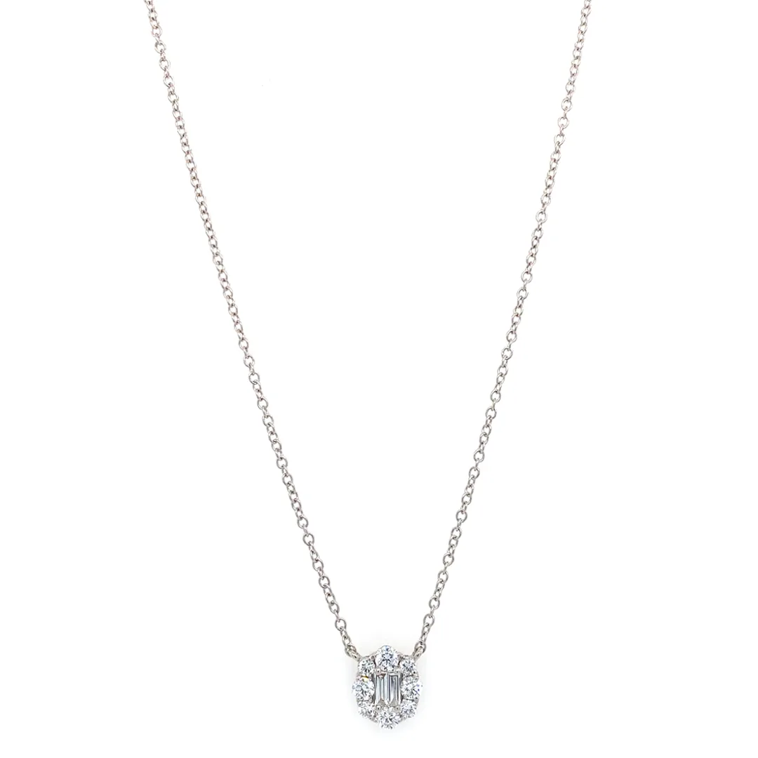 18K White Gold Diamond Necklace