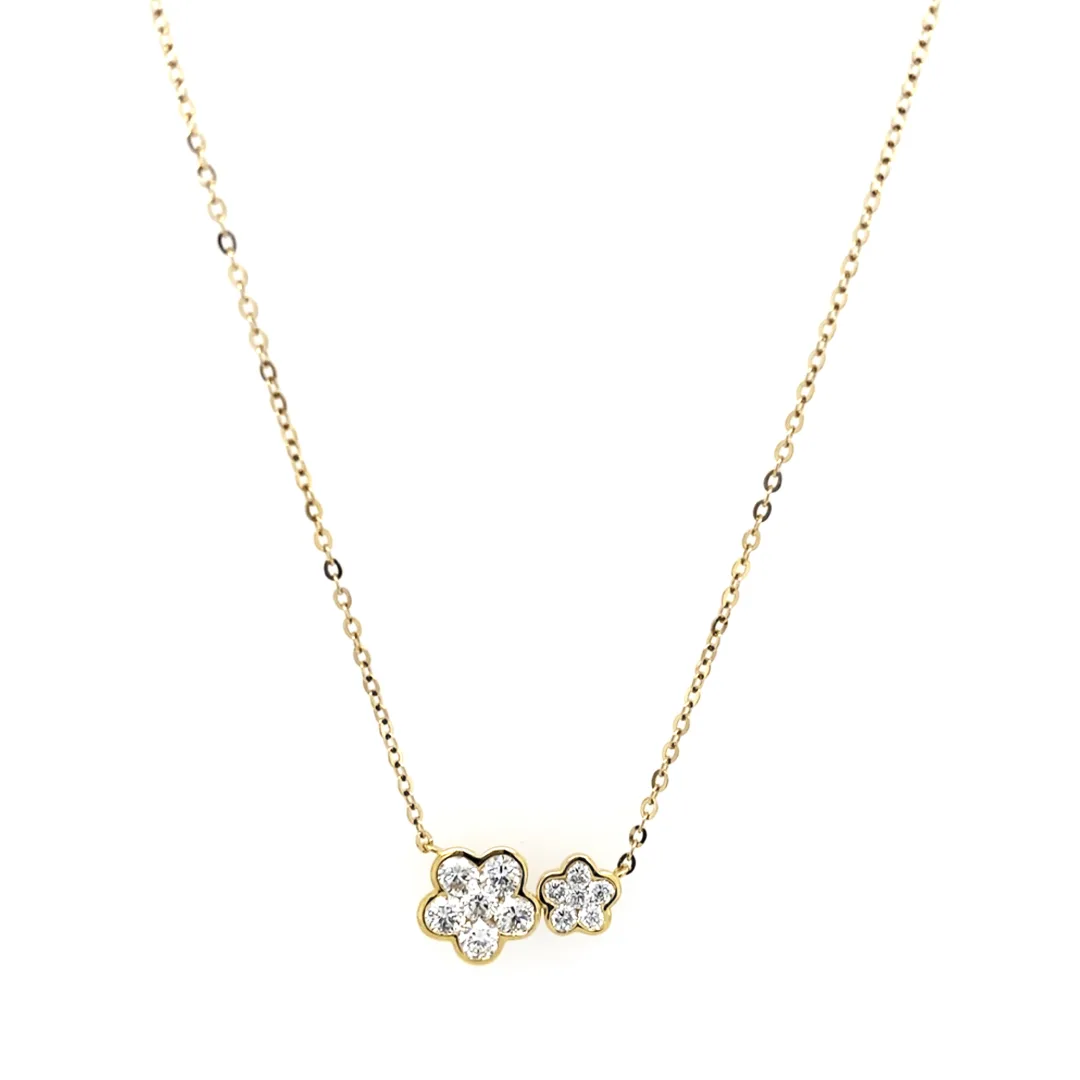 18K Yellow Gold Diamond Necklace
