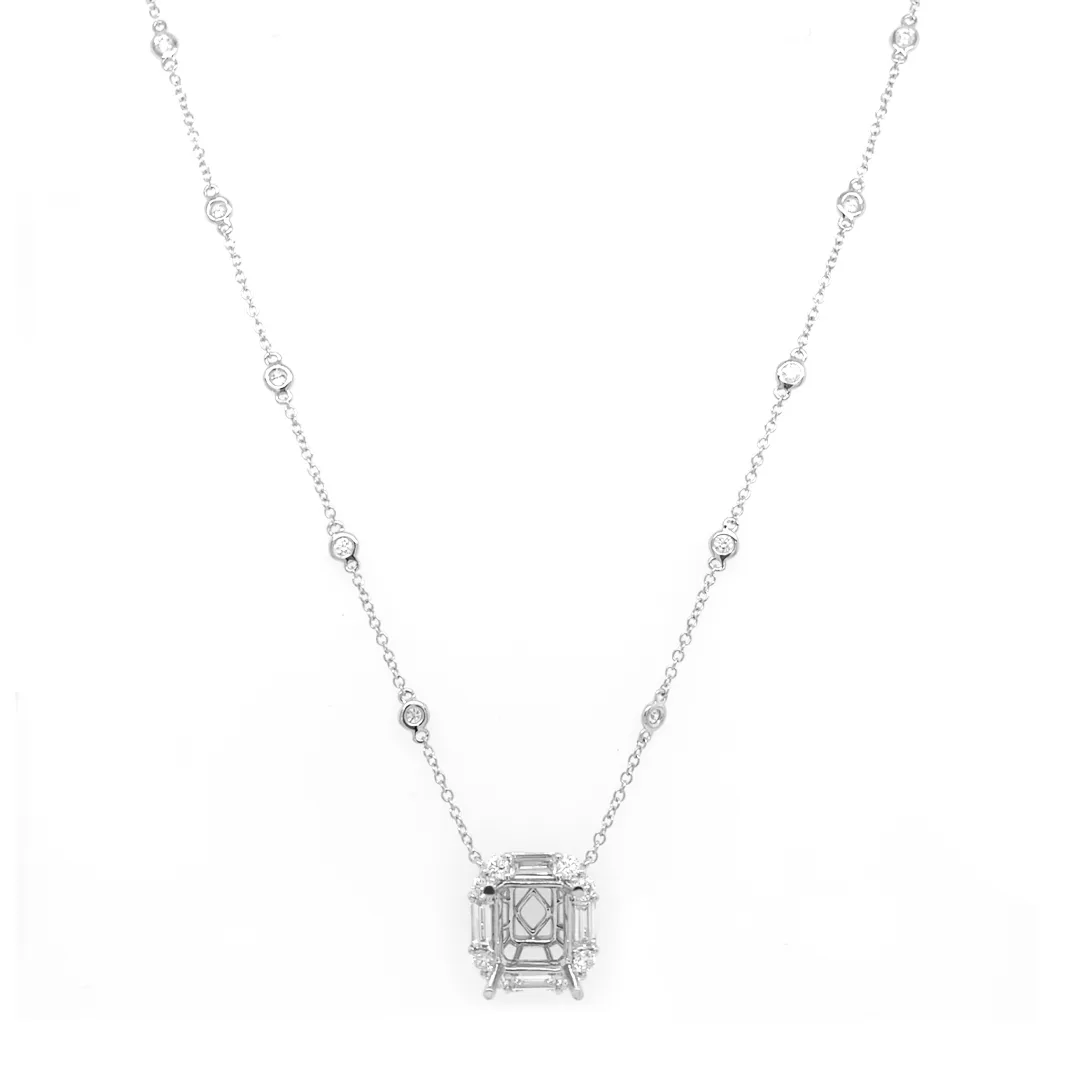 18K White Gold Diamond Necklace