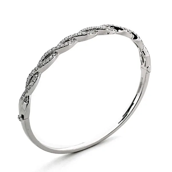 18K White Gold Diamond Bangle