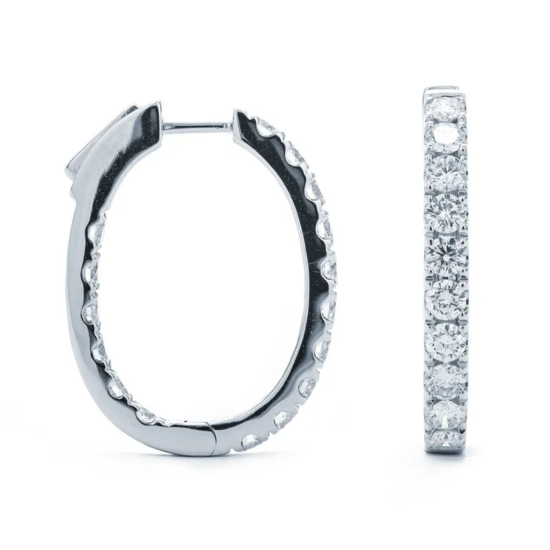 18K White Gold Hoop Earrings