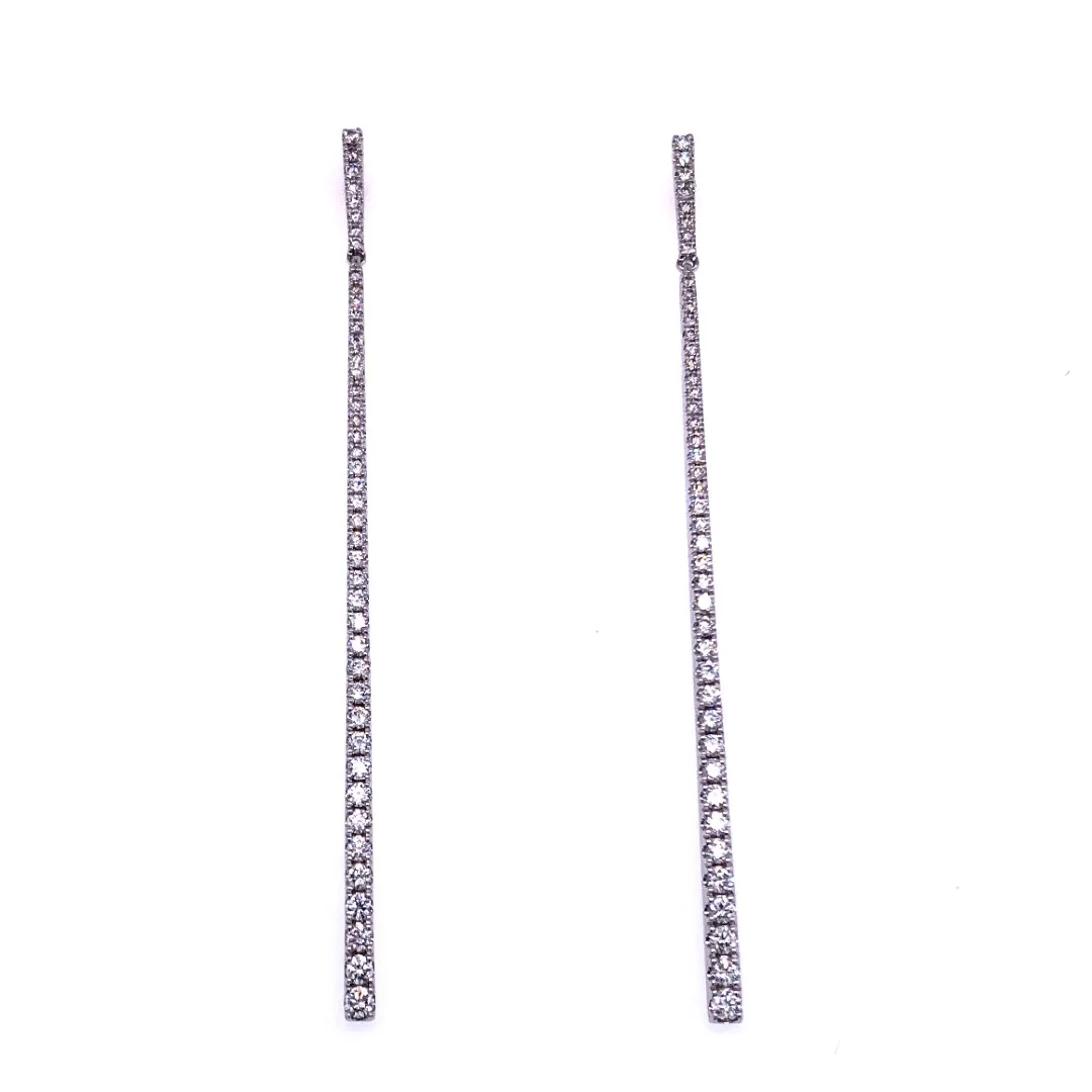 18K White Gold Diamond Earrings