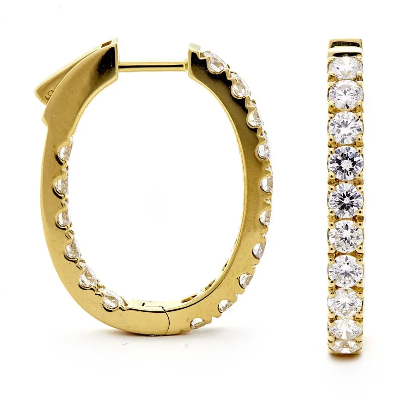 18K Yellow Gold Hoop Earrings