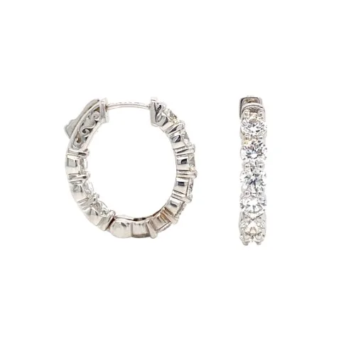 18K White Gold Hoop Earrings
