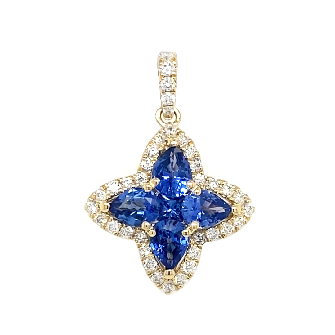 18K Yellow Gold Sapphire Pendant
