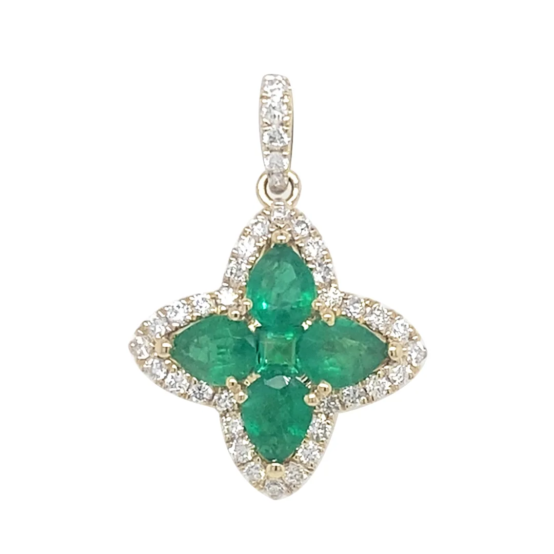 18K Yellow Gold Emerald Pendant