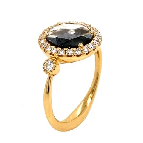18K Yellow Gold Diamond Slice Ring