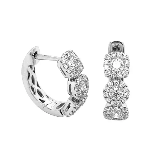 18K White Gold Huggie Earrings