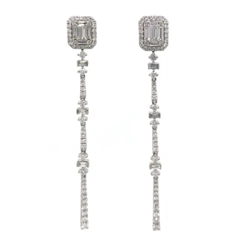18K White Gold Diamond Earrings
